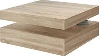 FORTE Couchtisch mit Funktion, drehbare Tischplatte, Breite ca. 78x78 cm