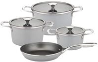 Topf-Set GSW "Stratos", grau, 1,6 l, T&ouml;pfe, Kochtopf-Set aus Stahl-Emaille mit