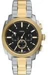 Chronograph FOSSIL "Machine", edelstahlfarben, gelbgoldfarben, Armbanduhren, Herren,