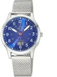 Funkuhr MASTER TIME "Aviation", blau (stahlgrau, blau), Armbanduhren, Herren,