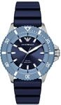 Solaruhr EMPORIO ARMANI "WORLD EXPLORER", blau (blau, schwarz), Armbanduhren, Herren,
