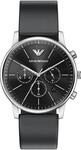 Chronograph EMPORIO ARMANI, schwarz, silberfarben, Armbanduhren, Herren, Chronograph,