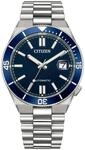 Automatikuhr CITIZEN "Tsuyosa Shore", blau (silberfarben, dunkelblau), Armbanduhren,