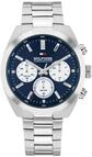 Chronograph TOMMY HILFIGER "Hudson", silberfarben, Armbanduhren, Herren, Chronograph,