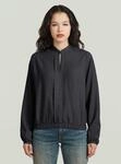Langarmshirt G-STAR "Stand Up Collar Shirt", Damen, Gr. S, dk schwarz gd,