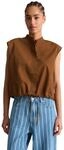 Blusentop MARC O'POLO DENIM "aus Papertouch-Popeline", Damen, Gr. XS, umbra...