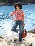 Blusenshirt HEINE "Shirtbluse", Damen, Gr. 34, erdbeere, bedruckt, 95% Viskose,...