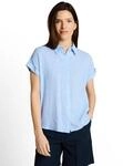 Hemdbluse TOM TAILOR, Damen, Gr. 46, fjord blau irregular stripe, Web,...