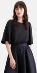Schlupfbluse SEIDENSTICKER, Damen, Gr. S (36), schwarz, 100% Leinen, unifarben,