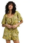 Kurzarmshirt BILLABONG "Totally Tropic", Damen, Gr. XS, cedar, Obermaterial: 48%