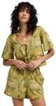 Kurzarmshirt BILLABONG "Totally Tropic", Damen, Gr. XS, cedar, Obermaterial: 48%