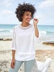 Crepebluse HEINE, Damen, Gr. 34, wei&szlig;, 100% Polyester, Besatz:100% Polyester,