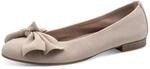 Ballerina TAMARIS, Damen, Gr. 37, taupe, Ziegenveloursleder, unifarben, Schuhe