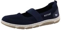 Riemchenballerina MUSTANG SHOES "Sue", Damen, Gr. 40, navy, Lederimitat, Textil,