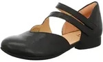 Riemchenballerina THINK "Think Ballerinas Leder", Damen, Gr. 39, schwarz, Leder,
