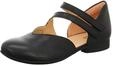 Riemchenballerina THINK "Think Ballerinas Leder", Damen, Gr. 39, schwarz, Leder,