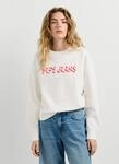 Sweatshirt PEPE JEANS "CELESTE", Damen, Gr. L, wei&szlig; (mousse wei&szlig;), Sweatware,