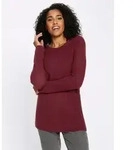 Longpullover CLASSIC BASICS "Longpullover", Damen, Gr. 40, rot (dunkelrot), 100%