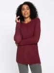 Longpullover CLASSIC BASICS "Longpullover", Damen, Gr. 40, rot (dunkelrot), 100%