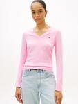 Tommy Hilfiger Strickpullover "STITCH V-NECK" mit Knopfdetail am &Auml;rmel,...