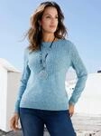 Rundhalspullover INSPIRATIONEN "Rundhals-Pullover", Damen, Gr. 36, aquamarin,