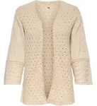 Strickjacke ONLY "ONLLUZA 3/4 V-NECK LONG KIMONO KNT", Damen, Gr. M, beige (birch),