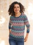 Strickpullover INSPIRATIONEN "Jacquard-Pullover", Damen, Gr. 36, bunt...