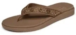 Zehentrenner SKECHERS "MEDITATION LUXE", Damen, Gr. 35, braun, Textil, Glitzer,
