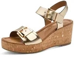 Sandalette MARCO TOZZI, Damen, Gr. 41, goldfarben, Lederimitat, metallic, Schuhe