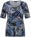 GOLDNER Kurzarmshirt "Kurzgr&ouml;&szlig;e Viskoseshirt mit Palmenprint" stretchbequemer