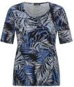 Kurzarmshirt GOLDNER "Kurzgr&ouml;&szlig;e Viskoseshirt mit Palmenprint", Damen, Gr. 19,