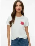 Kurzarmshirt VERO MODA "VMVANJA SS TOP BOX JRS", Damen, Gr. S, wei&szlig; (snow wei&szlig;
