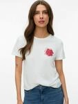 Kurzarmshirt VERO MODA "VMVANJA SS TOP BOX JRS", Damen, Gr. S, wei&szlig; (snow wei&szlig;