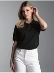 Poloshirt TRIGEMA "TRIGEMA Poloshirt DELUXE Piqu&eacute;", Damen, Gr. S, schwarz,...