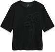 Kurzarmshirt VERO MODA "VMHALI SS EMBROIDERY TOP JRS", Damen, Gr. M, schwarz,...