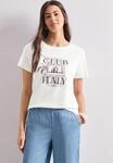 T-Shirt STREET ONE, Damen, Gr. 34, sanftes wei&szlig;, Web, 50% Baumwolle, 50% Modal,