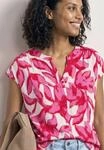 STREET ONE Shirttop Sommershirt im floralem Look und mit Knopfleiste