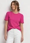 T-Shirt STREET ONE, Damen, Gr. 34, magenta dream, Web, 50% Modal, 50% Baumwolle,