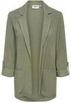 Longblazer ONLY "ONLSIESTA 3/4 OPEN LIN BL BLAZE TLR NOOS", Damen, Gr. 34, deep