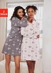 Nachthemd VIVANCE DREAMS, Damen, Gr. 44/46, N-Gr, rosa (rosa, grau), Single...