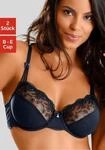 B&uuml;gel-BH NUANCE, Damen, Gr. 80, Cup D, blau (marine, wei&szlig;), Spitze,...