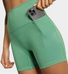 Shorts ADIDAS PERFORMANCE "W 3SS SCULPT S", Damen, Gr. M, L&auml;nge 5, preloved gr&uuml;n,