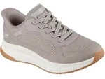 Slip-On Sneaker SKECHERS "BOBS SQUAD 4", Damen, Gr. 35, grau (taupe), Mesh,