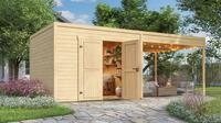 Gartenhaus WEKA "Batu 3 mit Anbau", natur, ohne Fu&szlig;boden, ohne Dacheindeckung,