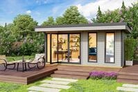 LASITA MAJA Gartenhaus "DOMEO 8 CARBONGRAU/ANTHRAZIT" Fundamentmass 5000 x 4000,