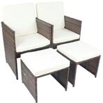 VCM Gartenstuhl "4-tlg Gartenstuhl Rattan Fu&szlig;auflage Hocker Raloso" () 4 Stk.
