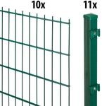 GARDEN N MORE Doppelstabmattenzaun "Standard" 10 Elemente f&uuml;r 20 m, LxH: 200 x...
