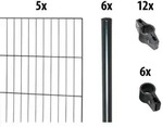 GARDEN N MORE Einstabmattenzaun "mit Rundpfosten" 5 Elemente f&uuml;r 10 m, LxH:...