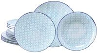 CreaTable Teller-Set "Mediterran, Teller Set 12-tlg." Mediterraner Flair,