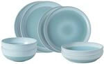 Geschirr-Set "Einsteiger-Set Perlemor Aqua 8er Set blau", blau, 8, Porzellan, LIKE.